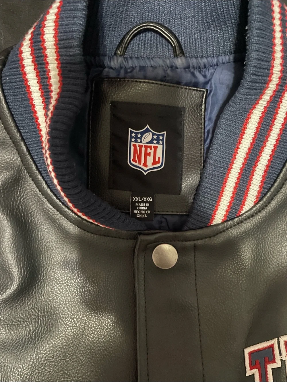 Houston Texans Officially Licensed NFL Varsity Faux Leather Jacket Men Size 2XL